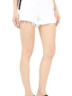 Kut from the Kloth White Frayed Denim Cutoff Shorts